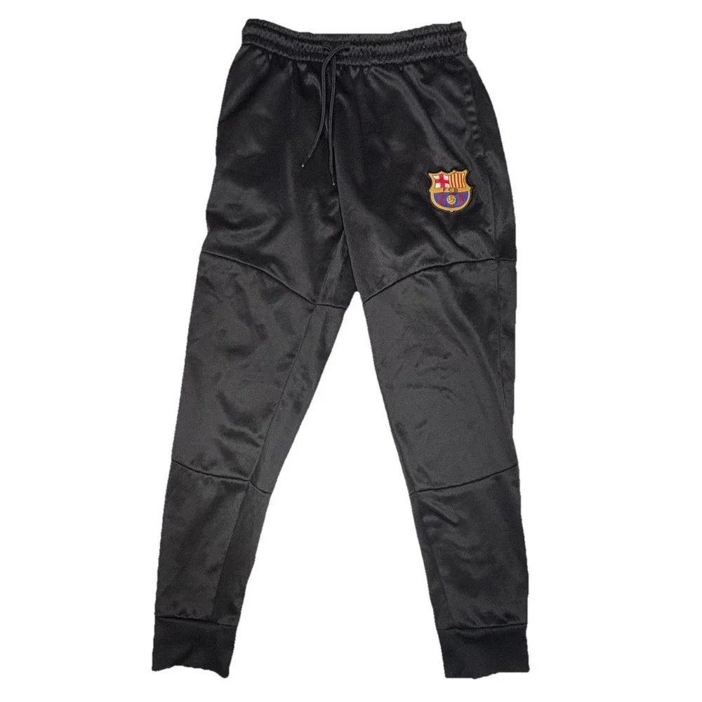 FC Barcelona Jogger Pants‎ Men's Medium Black Track Bottoms FCB Crest Athletic